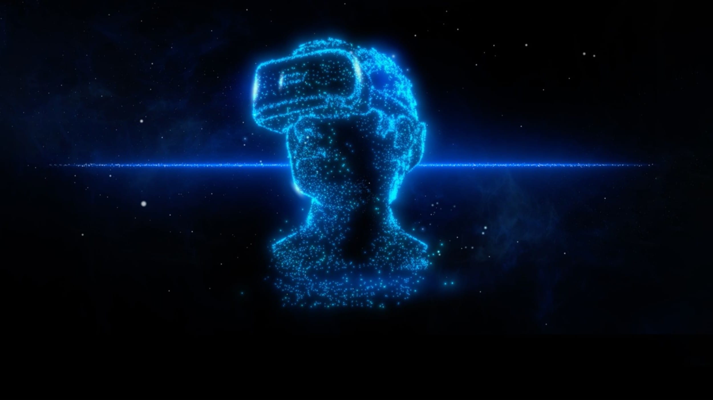 Man with virtual reality headset