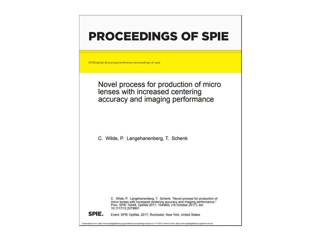 Whitepaper: Novel process for production of micro lenses with increased centering accuracy and imaging performance